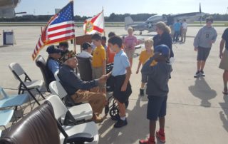 Students greet veterans at Wings of Freedom tour 2018