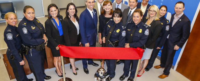 Ribbon cutting at grand opening ceremonies at BRAA U.S Customs & Border Protection Service office