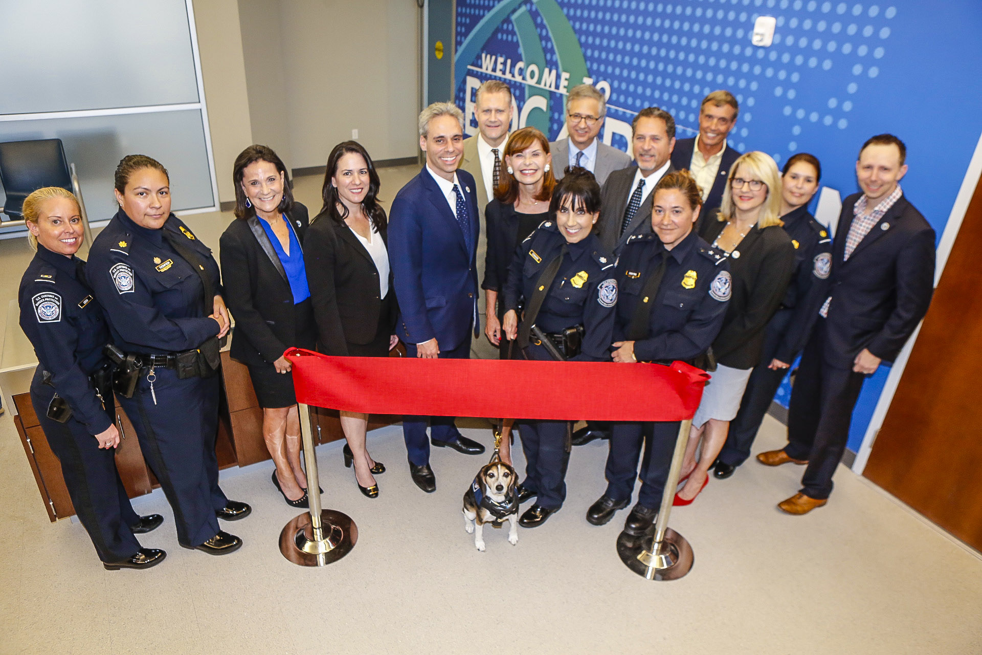 Ribbon cutting at grand opening ceremonies at BRAA U.S Customs & Border Protection Service office