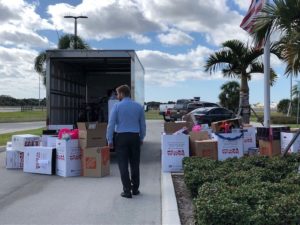 Toys for Tots collections being loaded for delivery to the U.S. Marines program