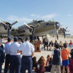 Wings of Freedom Tour opening ceremony with B-17 Flying Fortress in the background