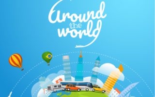 Around the world graphic