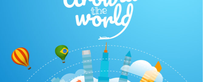 Around the world graphic