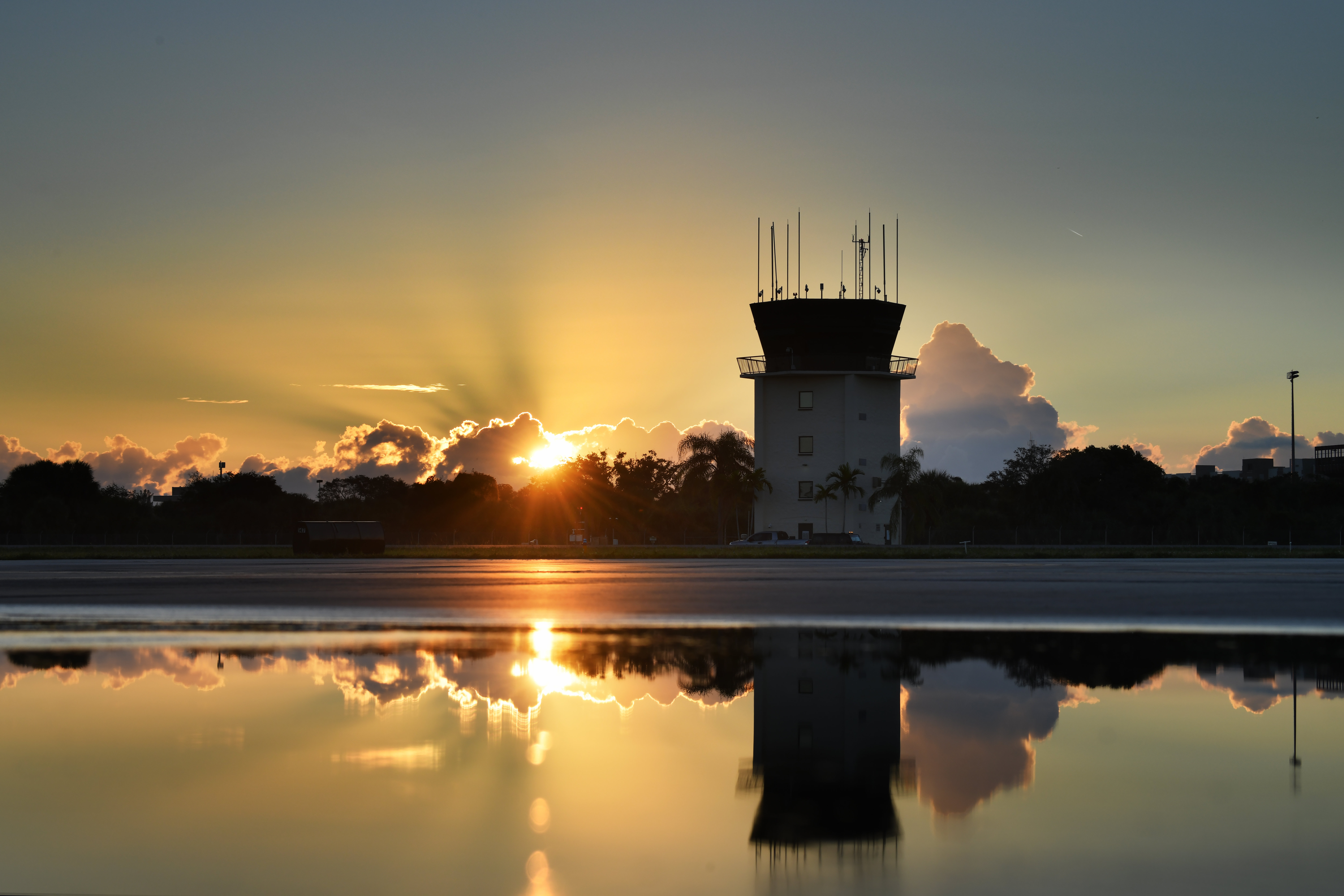 Air Traffic Control Tower at Sunrise