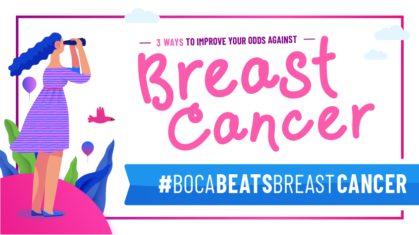 3 Ways to improve your odds against Breast Cancer #Bocabeatsbreastcancer