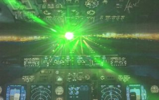 Laser pointing at aircraft