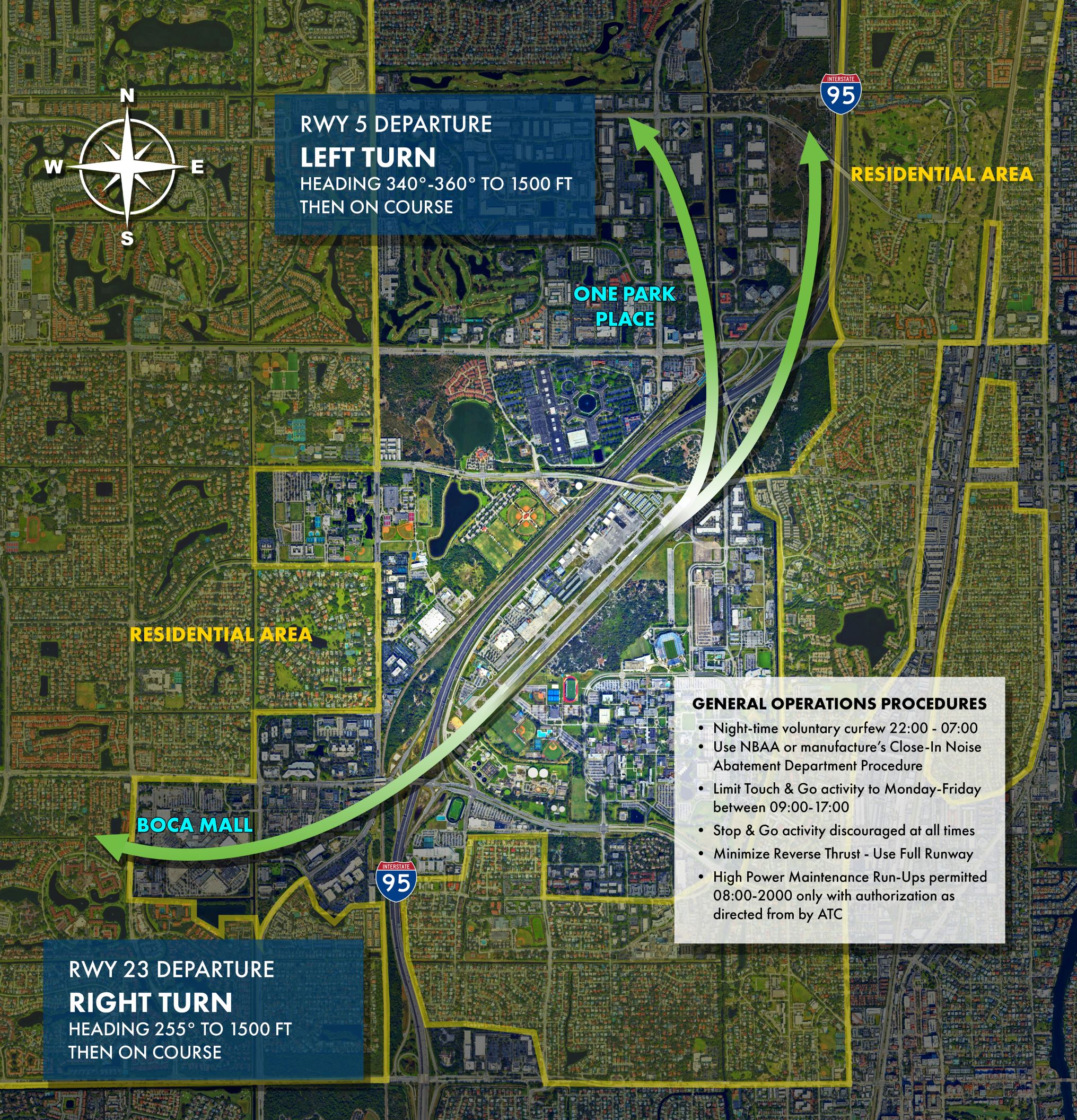 Boca Raton Airport Noise Abatement Diagram. 