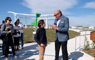 Boca Raton Airport Observation are grand opening ribbon-cutting student interview