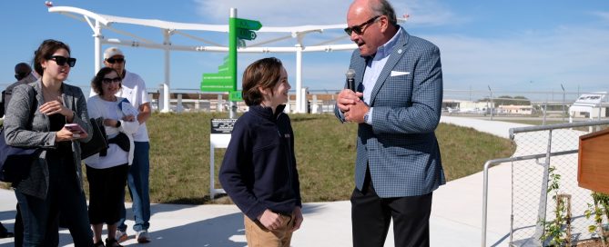 Boca Raton Airport Observation are grand opening ribbon-cutting student interview