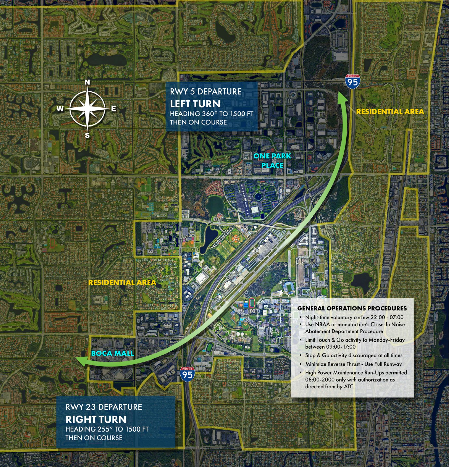 Boca Raton Airport Noise Abatement Diagram.