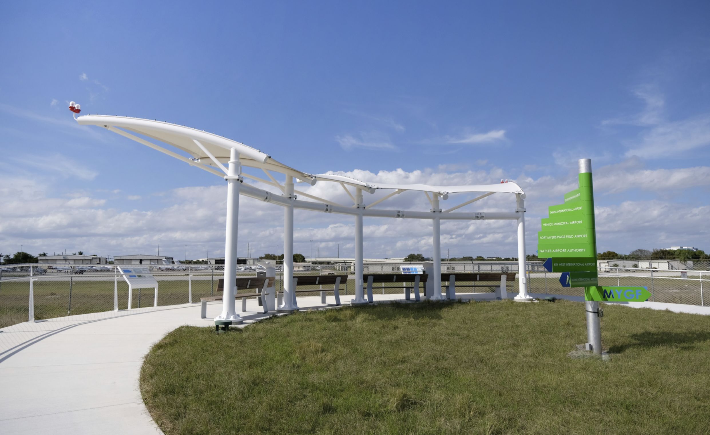 Park with round shaded structure Park with round shaded structure